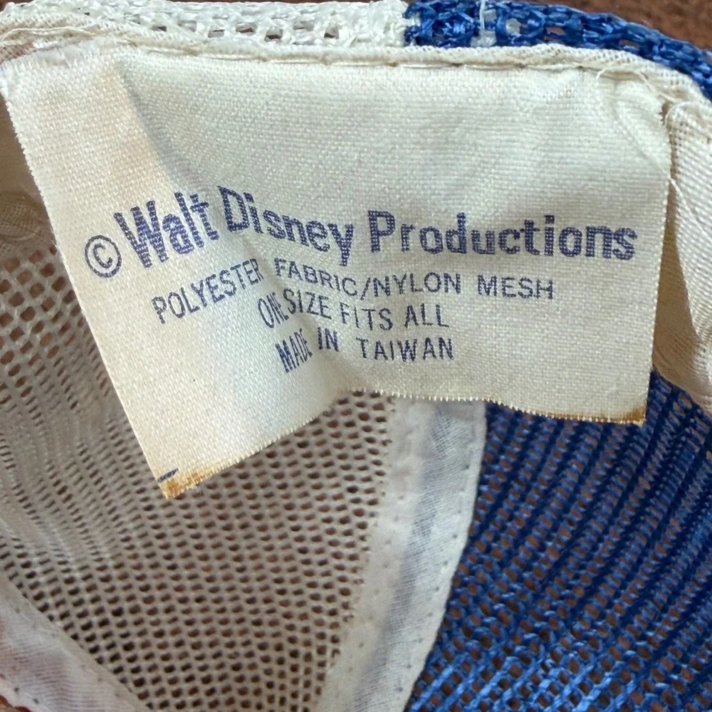 Vintage Disney Mickey Mouse Trucker Hat Red White Blue Snapback Mesh Cap Taiwan